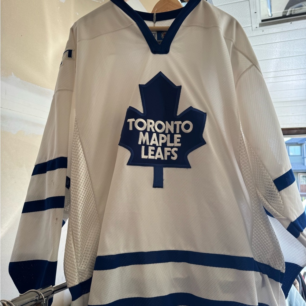 CCM Toronto Maple Leafs White and Blue Jersey